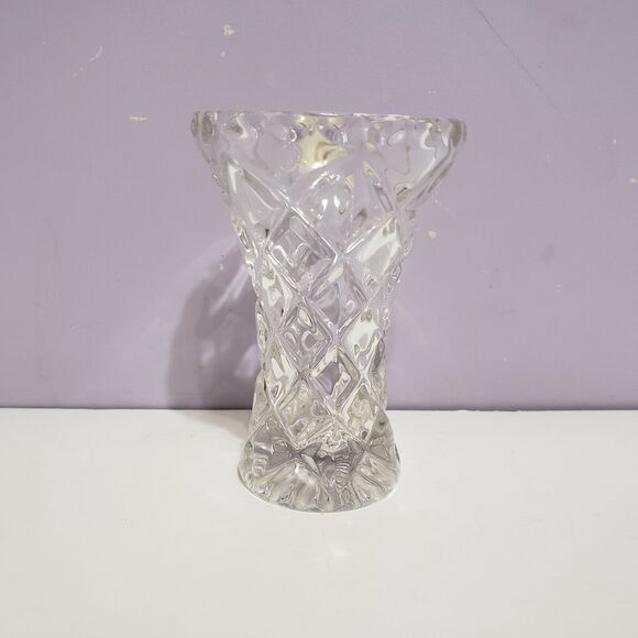 Zajecar Crystal 24% Lead Clear Glass Vase  4" - Picture 2 of 10